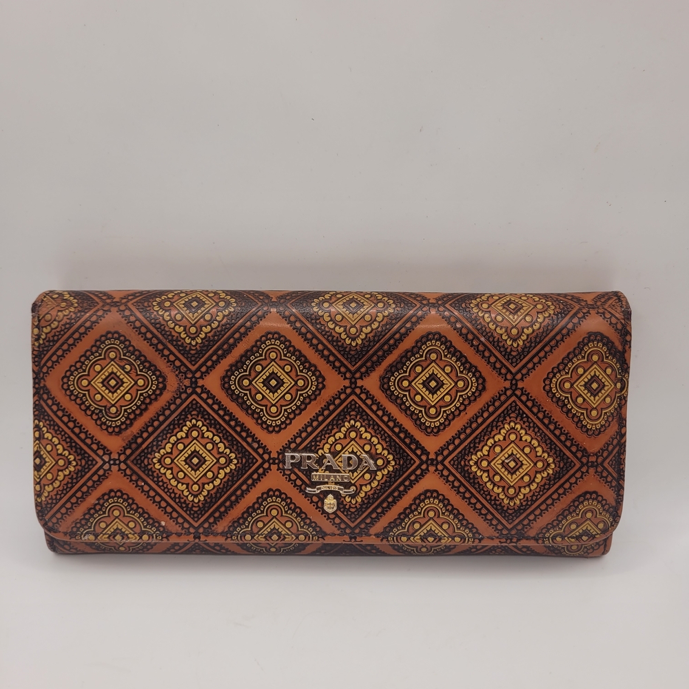 Prada Brown Patterned Women's Wallet